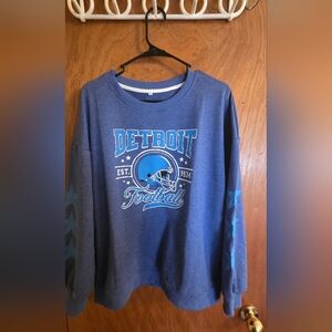 Detroit Football Blue Long Sleeve Tee
